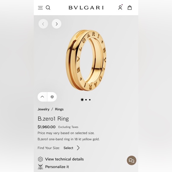 BVLGARI Jewelry - Bulgari B.zero1 Yellow Gold Ring